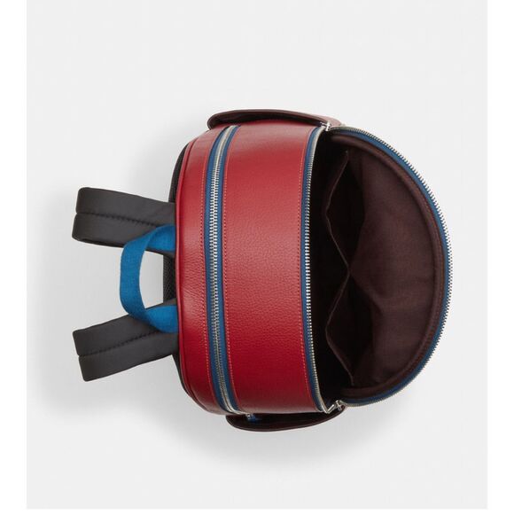 🔥🎁NWT! Coach Court Backpack Colorblock Blue/Red CR768 Msrp:$450.00 - Picture 11 of 12